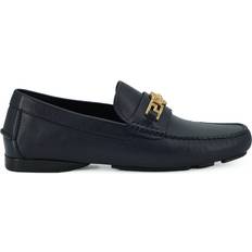 Versace 44 - Herre Sko Versace Navy Blue Calf Leather Loafers Shoes EU45/US12