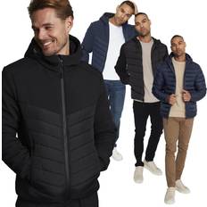 Threadbare 'State' Matte Finish Padded Hooded Jacket Black