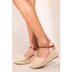 Black Espadrilles Where's That From 'Blakely' Low Wedge Espadrille Sandals With Close Toe Beige