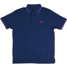 Unisex Polo Shirts Wavy Logo Polo Shirt Navy