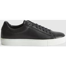 Reiss Finely Leather Trainers, Black