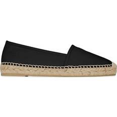 Black Espadrilles Saint Laurent Espadrilles Aus Leder Mit Logoprägung - Schwarz