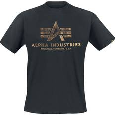 Alpha Industries Clothing Alpha Industries Herren Basic Foil Print T-Shirt, Oliv