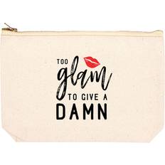 Women Toiletry Bags & Cosmetic Bags Andaz Press Koyal Wholesale Funny Makeup Bag Canvas Cosmetic Bag with Zipper Too Glam To Give A Damn Makeup Pouch 6.5 x 9 Inch