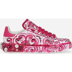 Dolce & Gabbana Pink Sneakers Dolce & Gabbana Majolica-print calfskin Portofino sneakers azulejos_fdo_fucsia