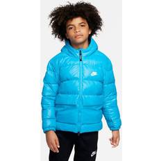 Nike Blåa Jackor Nike Vinterjacka Down NSW Therma-FIT Blå/Vit Barn Blå XL: 158-170