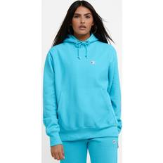 Boyfriend Sweaters Champion Women's Reverse Weave Oversized Hoodie, logo Light Sky Blue