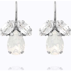 Caroline Svedbom Opaler Örhängen Caroline Svedbom Petite Timo Clasp Earrings Rhodium White Opal Crystal