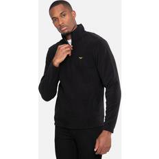 Threadbare 'Blade' Zip Neck Fleece Black