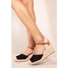 Black Espadrilles Where's That From 'Blakely' Low Wedge Espadrille Sandals With Close Toe Black