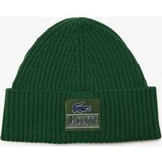 Lacoste Unisex Beanies Lacoste Ribbed Knitted Beanie Green