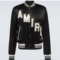 Amiri Men's Satin Varsity Jacket Black Black