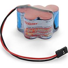 RC Accessories Tenergy Tenergy 6V 1600mAh Rechargeable Side by Side Hump Battery Pack, NiMH Receiver Battery Pack with Hitec Connector for RC Trucks, RC Cars, and RC Hobby Electronics