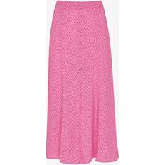 Leather Skirts Whistles Women's Diagonal Fleck Button Skirt Pink/Multi