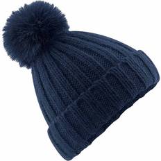 Beechfield Verbier Fur Pom Pom Chunky Beanie Navy One