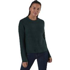 Pieces Ellen Ls O-Neck Knit Green, Female, Tøj, Skjorter, Sort