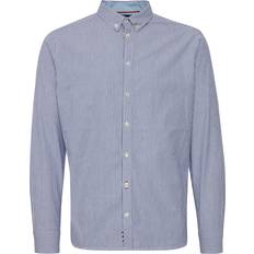 Cashmere Shirts Blue Cashmere L/S Striped Oxford Shirt