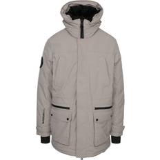 Superdry City Padded Parka Jakke Stone Dark Grey