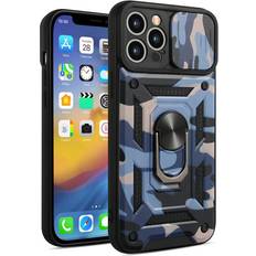 Apple iPhone 13 Pro Max Mobile Phone Cases FoneFunShop Shockproof Case Compatible With iPhone 13 Pro Max in Sea Blue Hybrid Armor Cover