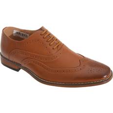 37 - Herre Loafers Goor Eyelet Brogue Oxford Shoes Tan