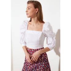 Blanco - Hombre Blusas Trendyol Collection White Pleated Blouse TWOSS19XB0036