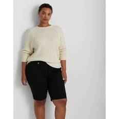 Polo Ralph Lauren Women Shorts Polo Ralph Lauren Plus-Size Stretch Cotton Shorts Black Black