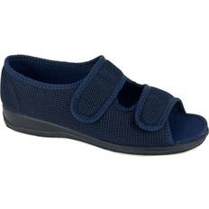 Fabric Slippers Sleepers Betty Extra Wide Navy