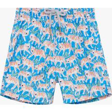 Spandex Swim Shorts Trotters Kids' Tiger Swim Shorts, Aqua Blue