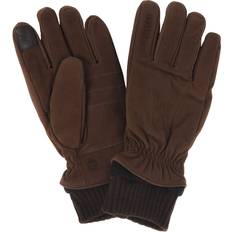 Marron Gants Timberland Gants en cuir À poignets côtelés pour homme en marron