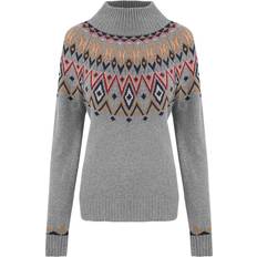 Sherpa Tröjor Sherpa Indu Eco Mock Neck Women tröja Monsoon Grey-Monsoon Grey-119