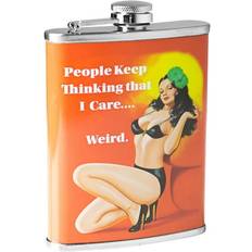 Stainless Steel Hip Flasks Crystal Art Gallery American 8 Liquor “People Keep Thinking Hip Flask