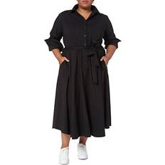 Straight - Women Dresses Women's Poplin Shirtdress Black Black