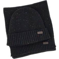 Barbour Hombre Gorros Barbour Men's Carlton Fleck Beanie & Scarf Mens Gift Set Black ONE