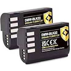 Patona 2 st. Protect V1-batteri DMW BLK22 BLK22E 2400 mAh – kompatibel med Panasonic DC GH5 GH5 II GH5S G9 S5 S5K GH6