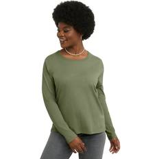 Hanes Women's Lightweight Long Sleeve T-shirt Oregano Oregano