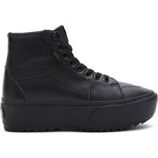 Black womens vans Vans Womens Filmore Hi-Tapered Leather Trainers All Black Colour: Black