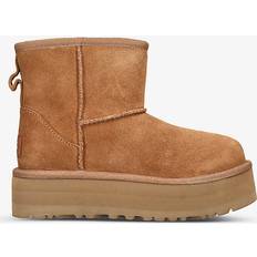 UGG Boots UGG Brown Kids Classic Mini Platform Suede and Shearling Boots 7-10 Years Eur Adult