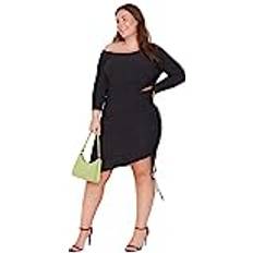 Kleider Trendyol Collection Frauen Übergröße Mini Körperkegel Regular Fit Gewebte Plus-Size-Kleid