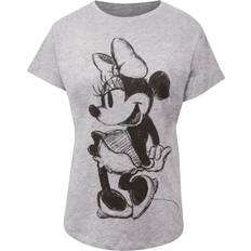 Disney Womens/Ladies Minnie Mouse Sketch Cotton T-Shirt Grey