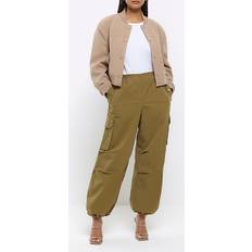 Khaki cargo trousers River Island Womens Khaki Parachute Cargo Trousers Khaki 18R