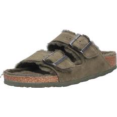 Dame - Grønne Sandaler Birkenstock Womens Arizona Shearling Sandals In Thyme 36, Colour