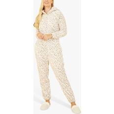 Pink Jumpsuits & Overalls Yumi Leopard Print Fleece Onesie, Light Pink