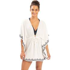 Women - XL Swimsuit Cover-Ups & Sarong Wraps Dolfin Women's V-Neck Kaftan Swim Cover-Up, Medium, White Holiday Gift