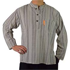 Simandra Simandra Herren Kurta Klassisch Gestreift Beige