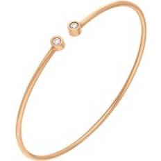 Pink Bracelets Bloch 18ct Rose Gold 0.10ct Diamond Two Stone Cuff Bangle