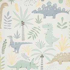 Wallpapers Muriva Childrens Dinosaur Pastel Teal Cartoon Wallpaper 577824