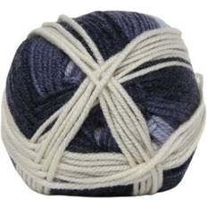 Garn & Håndarbejdsudstyr Hjertegarn Extrafine Merino 120 4109 Blå/Natur Print