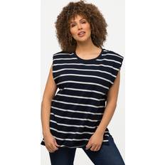 Tank Tops Ulla Popken Striped Tank Top with Shoulder Pads blue