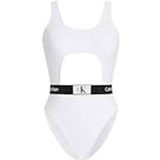 Calvin Klein White Swimsuits Calvin Klein Maillot de bain femme Swimwear KW0KW02260 - Blanc