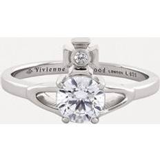 Vivienne Westwood Women Rings Vivienne Westwood Reina petite ring PLATINUM-WHITE-CZ